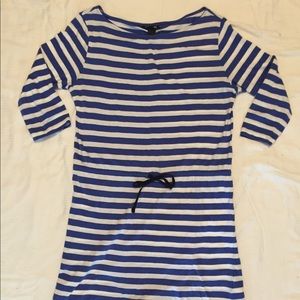 H&M Blue/White Striped Tie Waist Dress Size M